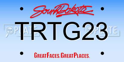 TRTG23 South Dakota License Plate