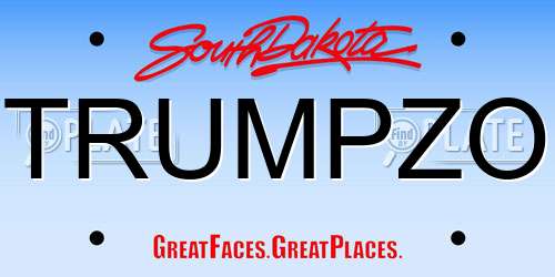 TRUMPZO South Dakota License Plate