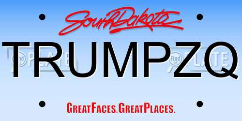TRUMPZQ South Dakota License Plate