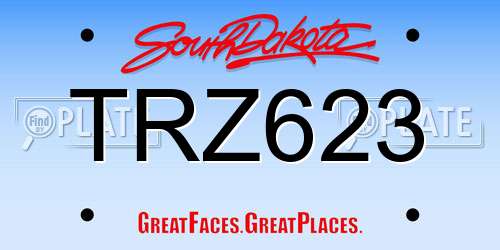 TRZ623 South Dakota License Plate