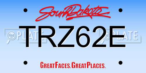 TRZ62E South Dakota License Plate