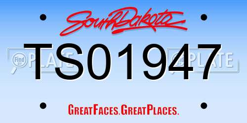 TS01947 South Dakota License Plate