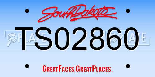 TS02860 South Dakota License Plate