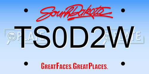 TS0D2W South Dakota License Plate