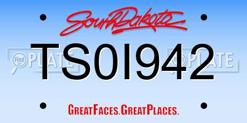 TS0I942 South Dakota License Plate
