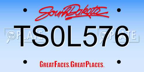 TS0L576 South Dakota License Plate