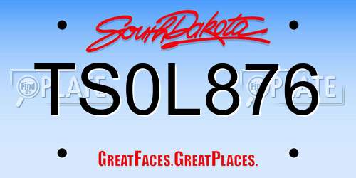TS0L876 South Dakota License Plate