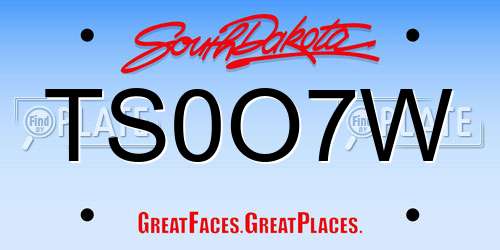 TS0O7W South Dakota License Plate