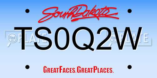 TS0Q2W South Dakota License Plate