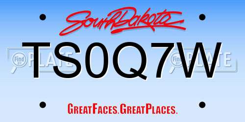 TS0Q7W South Dakota License Plate
