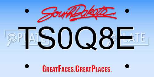 TS0Q8E South Dakota License Plate