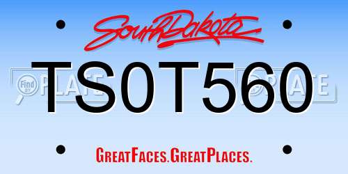 TS0T560 South Dakota License Plate