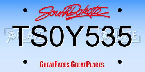 TS0Y535 South Dakota License Plate
