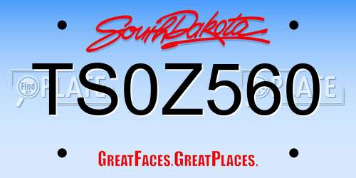 TS0Z560 South Dakota License Plate