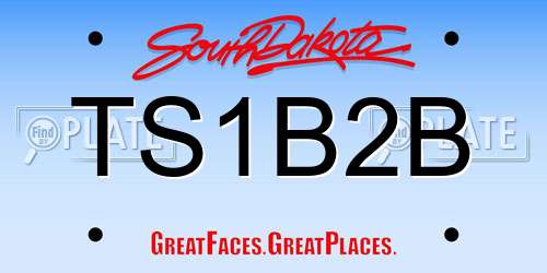 TS1B2B South Dakota License Plate