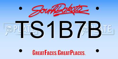 TS1B7B South Dakota License Plate