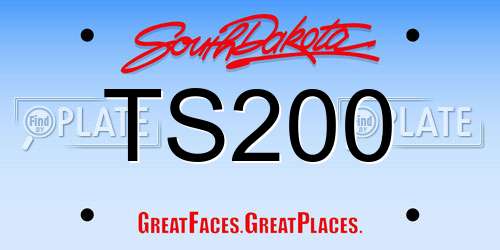 TS200 South Dakota License Plate