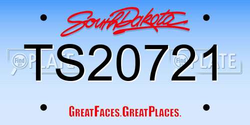 TS20721 South Dakota License Plate