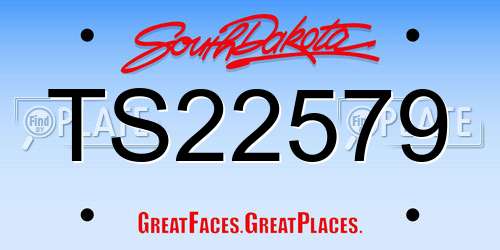TS22579 South Dakota License Plate