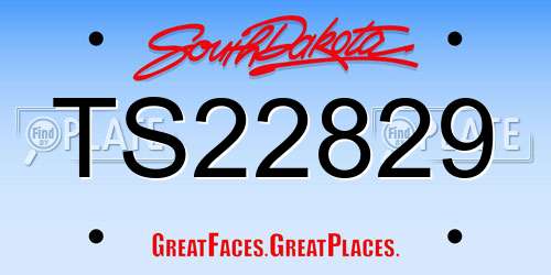 TS22829 South Dakota License Plate