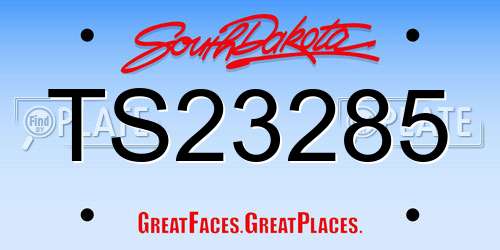 TS23285 South Dakota License Plate