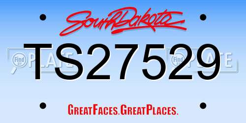 TS27529 South Dakota License Plate