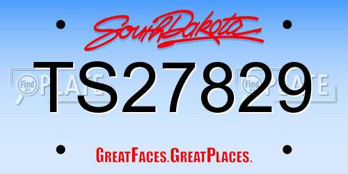 TS27829 South Dakota License Plate
