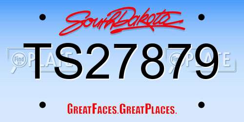 TS27879 South Dakota License Plate