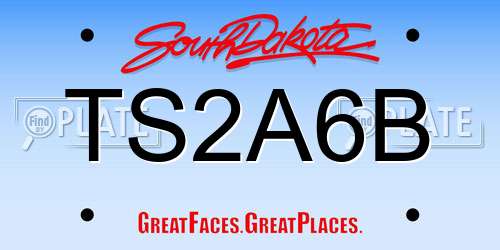 TS2A6B South Dakota License Plate