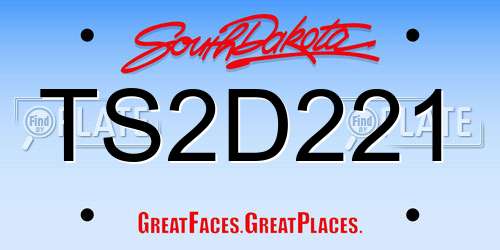 TS2D221 South Dakota License Plate