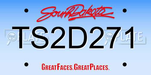 TS2D271 South Dakota License Plate