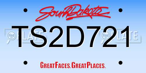TS2D721 South Dakota License Plate