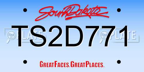 TS2D771 South Dakota License Plate