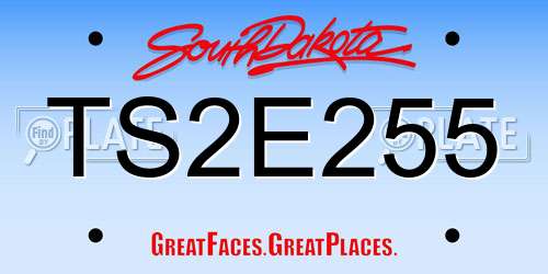 TS2E255 South Dakota License Plate