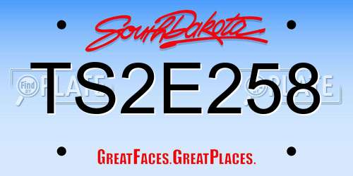 TS2E258 South Dakota License Plate