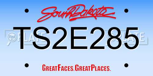 TS2E285 South Dakota License Plate