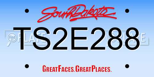 TS2E288 South Dakota License Plate