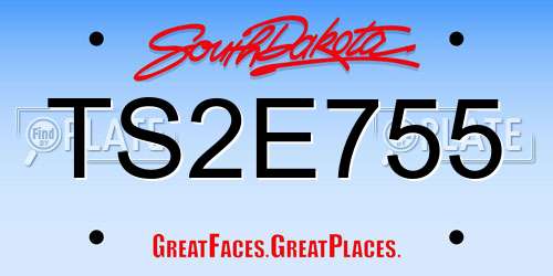 TS2E755 South Dakota License Plate