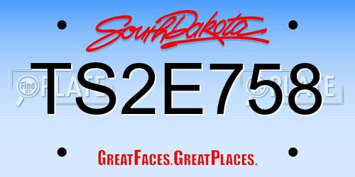 TS2E758 South Dakota License Plate