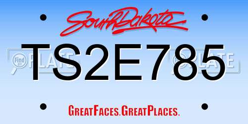 TS2E785 South Dakota License Plate