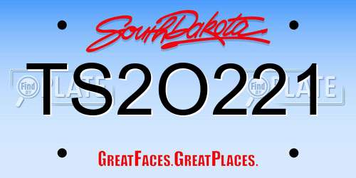 TS2O221 South Dakota License Plate
