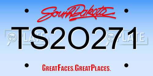 TS2O271 South Dakota License Plate