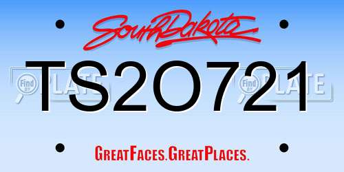 TS2O721 South Dakota License Plate