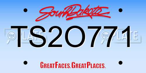 TS2O771 South Dakota License Plate