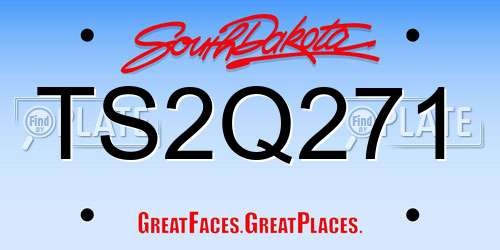 TS2Q271 South Dakota License Plate