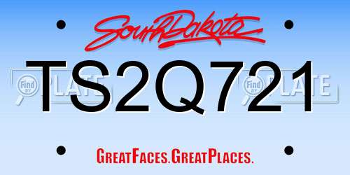 TS2Q721 South Dakota License Plate