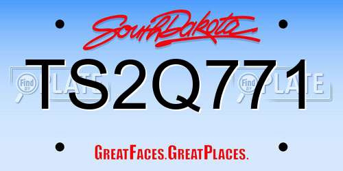 TS2Q771 South Dakota License Plate