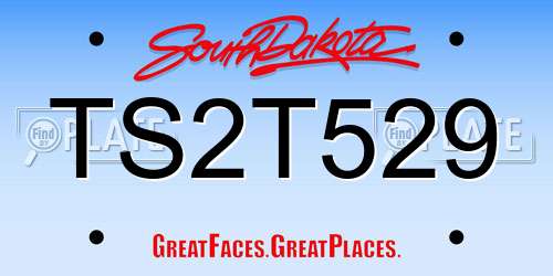 TS2T529 South Dakota License Plate