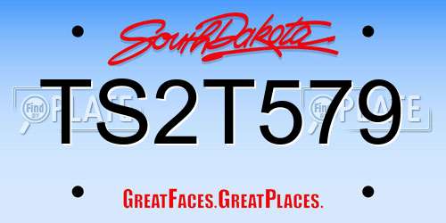 TS2T579 South Dakota License Plate