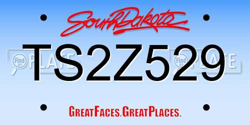 TS2Z529 South Dakota License Plate